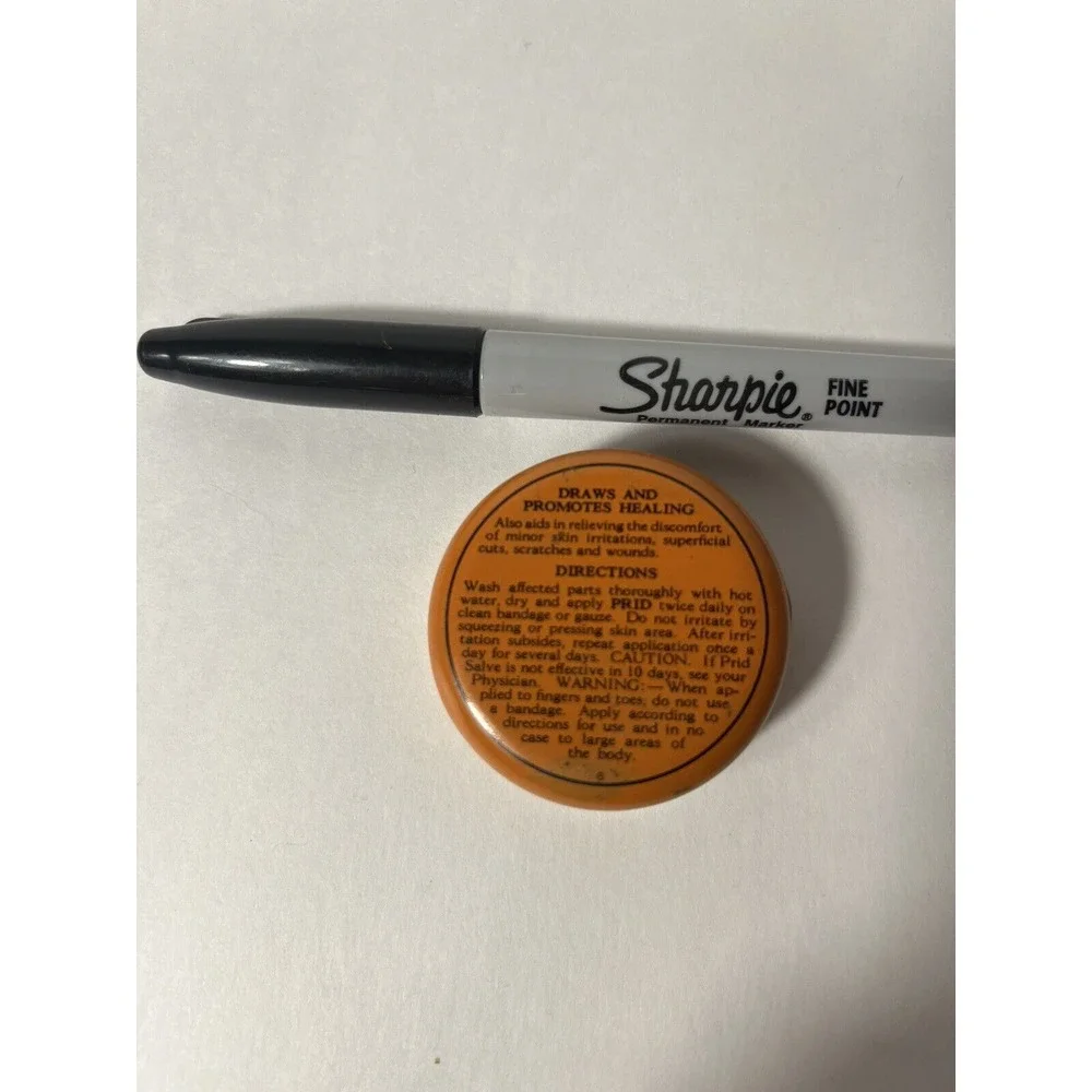 VTG Smile's PRID Drawing Salve Tin Walker Pharmaceuticals 1950s Medicine
